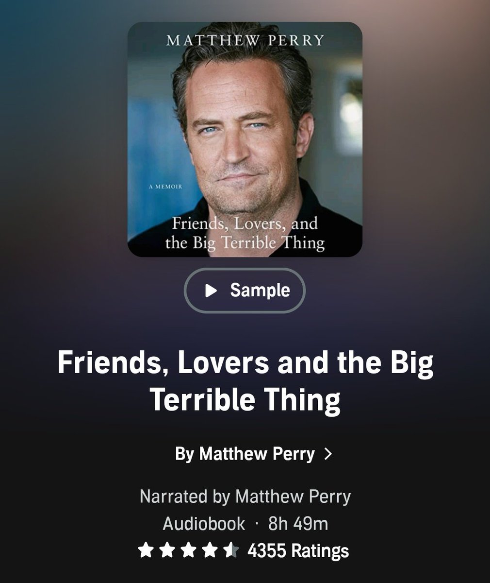 emilyvshields's tweet photo. Got audible for 99p for 3 months (there's a deal on atm) and started listening to Matthew Perry's memoir. I was nearly in tears just with the prologue. Can't wait to listen to the rest! https://t.co/lek2XSoinp