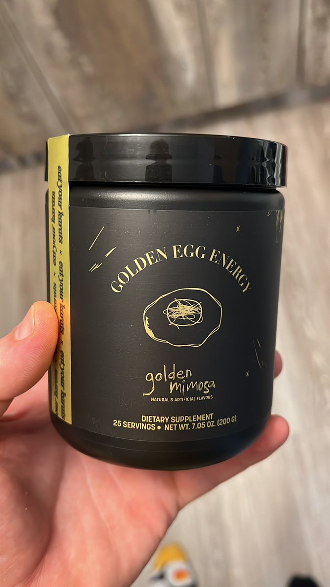 cryptojaker's tweet photo. So, I’m in the golden egg club and the benefits just keep coming… I get IRL stuff - look at this for instance - it’s an energy supplement. @gecnft is the coolest place to be in web3 — hands down. Now I’m going to workout. @probablynothing @jeremyfall https://t.co/eX6J3oY4dn