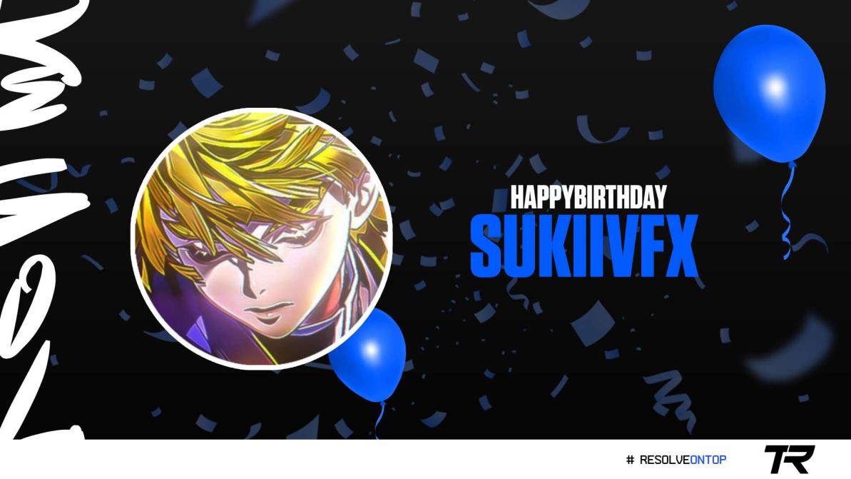 TeamResolveEU's tweet photo. Today we wish our editor @SukiiVFX, 
who has been with us since the beginning, 
a happy birthday! 
We wish you good health and happiness for the future.💙 https://t.co/WOwgXZ4QLj