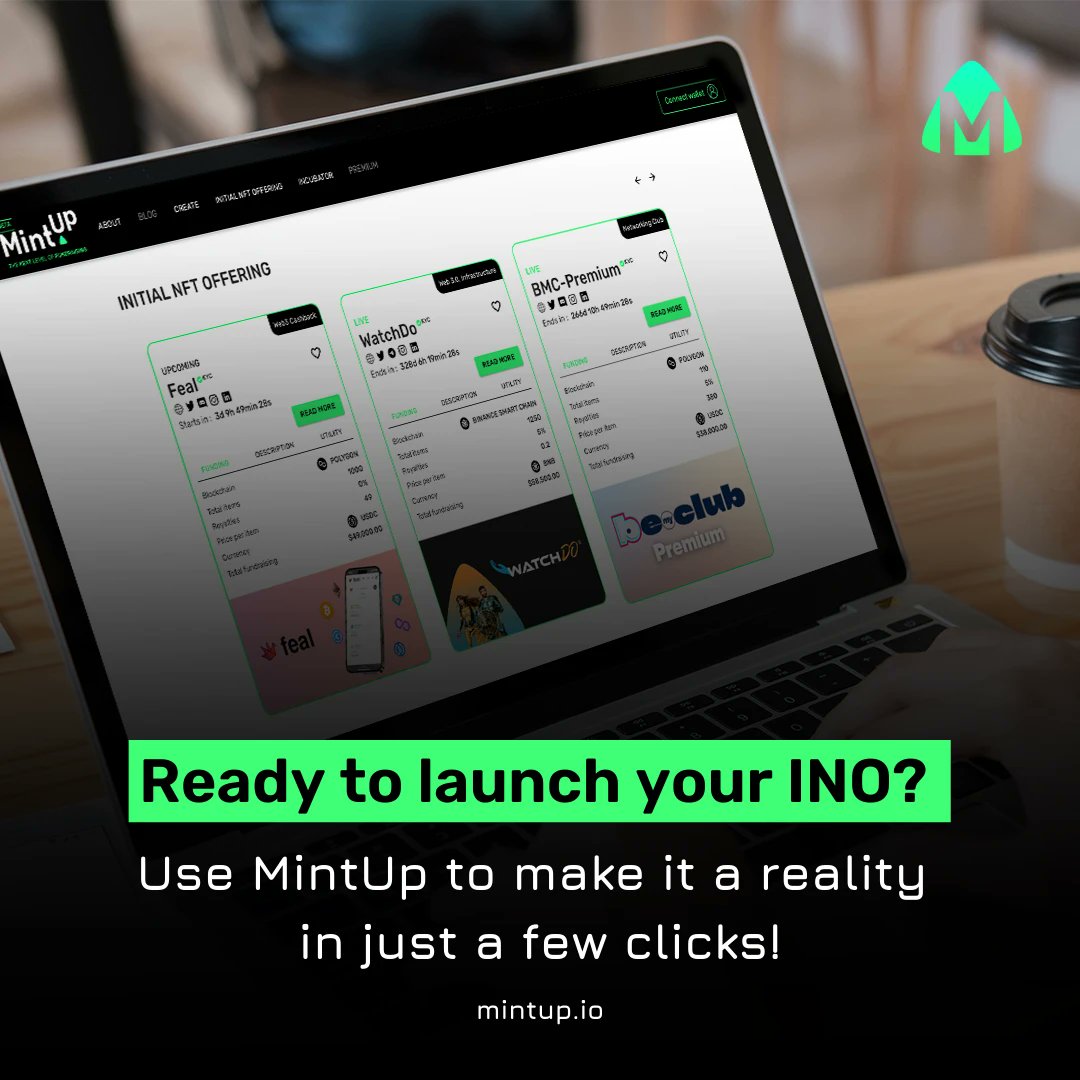 MintUpNFT's tweet photo. Ready for takeoff! 🚀 With MintUp, launching your INO has never been easier. Get started in just a few clicks! 

#MintUp #INOlaunch #Web3 #investment #financial #nft #ino #blockchain #startup #creators #investing https://t.co/oauEhOcqa9