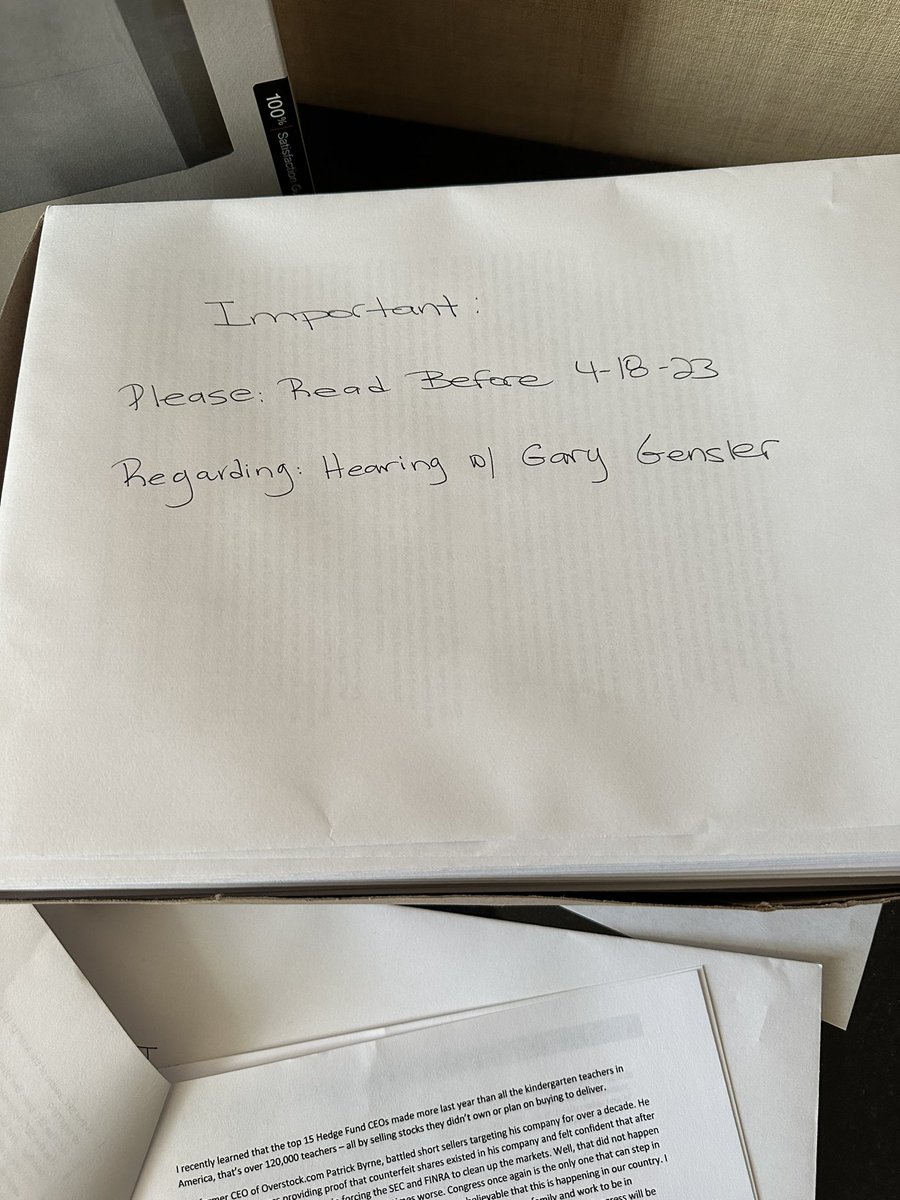 anna_trades's tweet photo. $MMTLP #FinraKnew #SECknew today I will be handing these out to every member of the House Financial Service Commitee urging them to read before their hearing with Gary Gensler. Along with PROOF from our community! I'm hopeful for open hearts and minds! 🙏 WE GOT THIS! 👊 https://t.co/3mncn4j46F