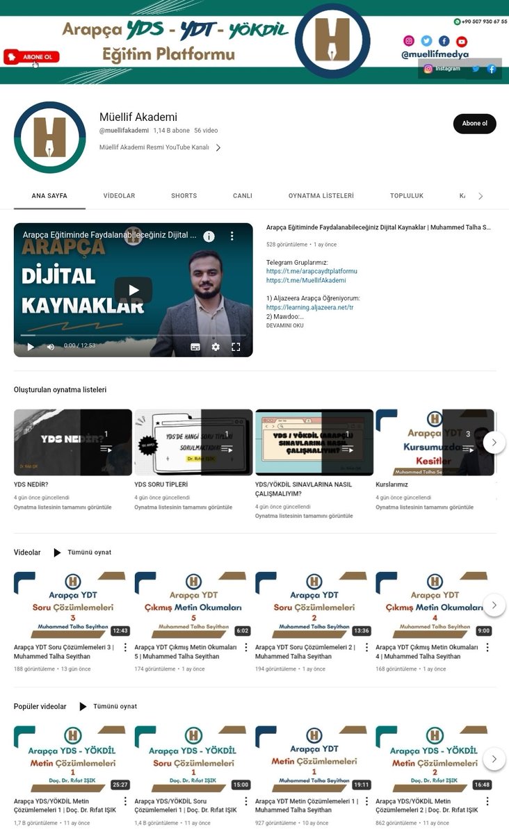 YouTube kanalımıza seni de bekliyoruz..!
youtube.com/@muellifakademi