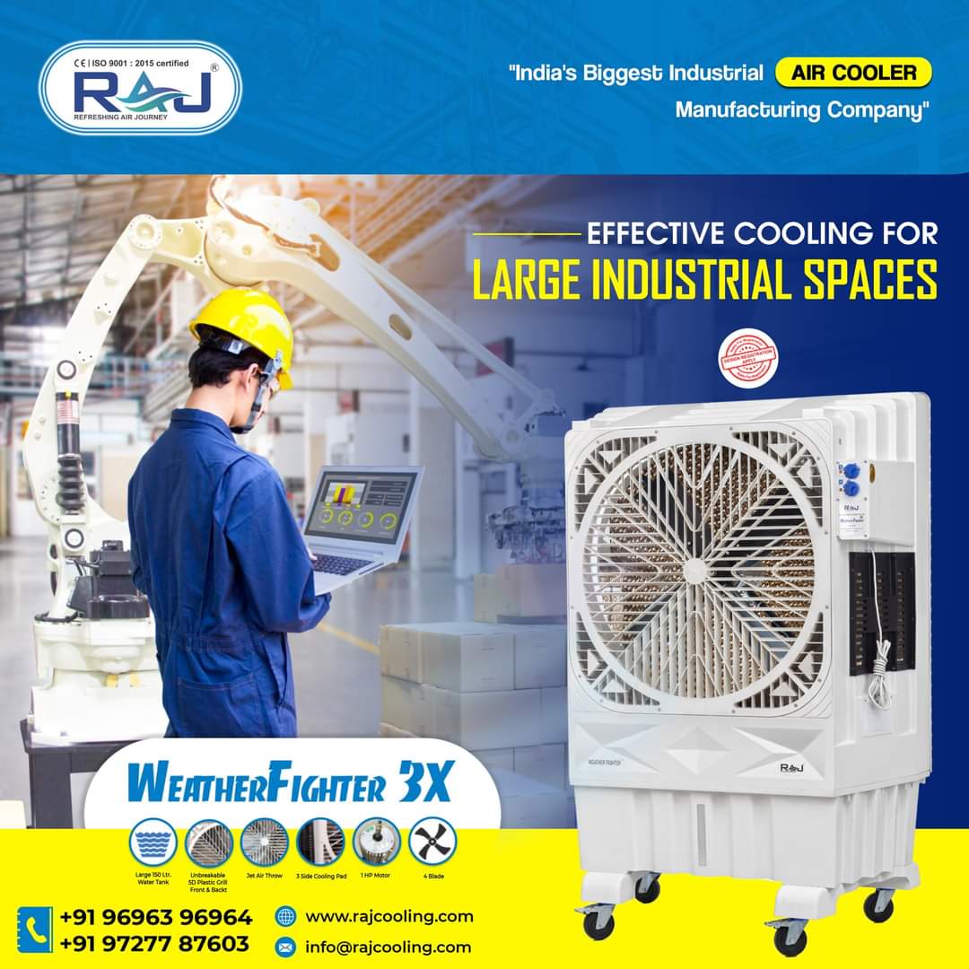 Effective Cooling for LARGE INDUSTRIAL SPACES !! 🏭

#newbegining #WeatherFighter3X #Newlaunch #RajWeatherFighter3X #3sideCoolingPad #3sidePadCooler #industrialCooler #BookingsOpen #BookNow #firsttimeinindia #launching #begining #RajCoolingSystems #RefreshingAirJourney