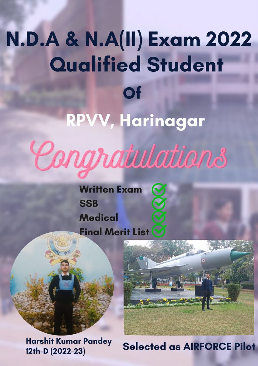 RPVV Hari Nagar (@helphari) on Twitter photo Harshit Kumar Pandey got selected for Air force pilot through NDA
<a href="/dilli_shiksha/">Dilli Shiksha</a> <a href="/Dir_Education/">DIRECTORATE OF EDUCATION Delhi</a> Harshit Kumar Pandey got selected for Air force pilot through NDA
<a href="/dilli_shiksha/">Dilli Shiksha</a> <a href="/Dir_Education/">DIRECTORATE OF EDUCATION Delhi</a>