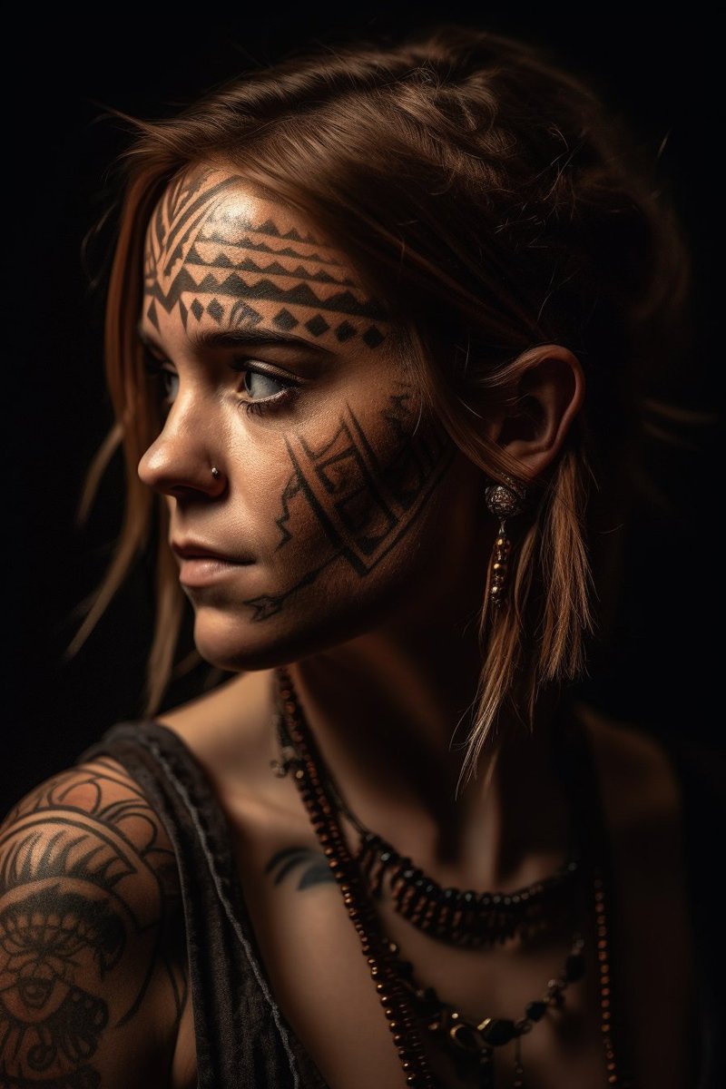 curious_AG's tweet photo. No time for a more interesting #AI experiment right now, so here are some portraits of the cast of Harry Potter with tribal face tattoos 🤷 🪄 #midjourney #AIart #MondayMotivation #MondayMood #mondayVibes #HarryPotter https://t.co/NwSgbEnz1g