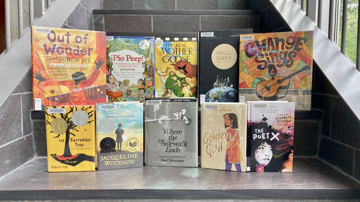 MSLibraryComm's tweet photo. Poetry's not just for grown-ups! Why not #ReadWithMLC and check out one of these novels in verse or poetry-based picture books? #BookTwitter https://t.co/mSnqRJqYkO