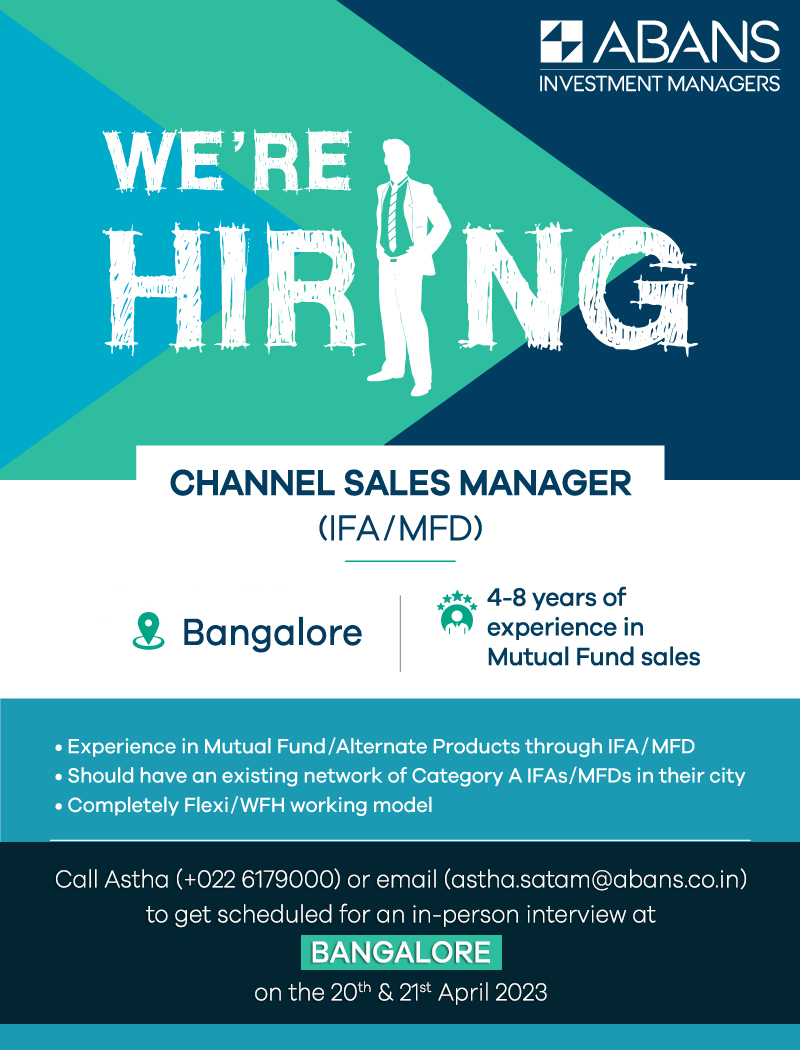 #ChannelSales #Bangalore #Hiring @AbansInvestment