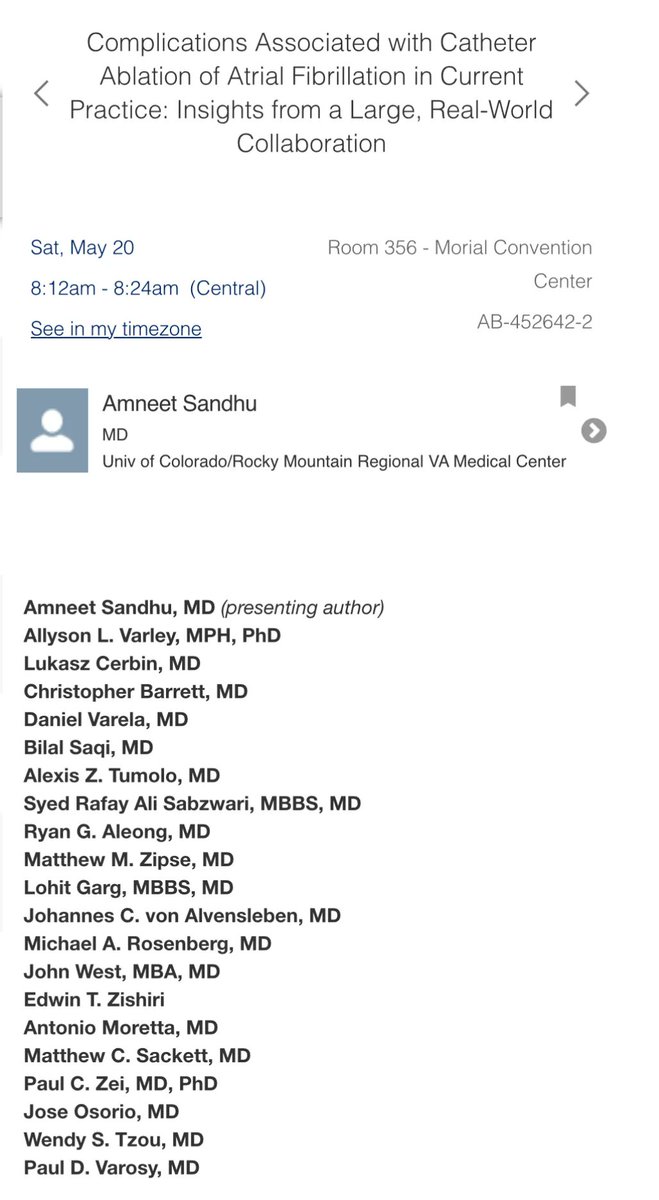 Heart Rhythm Clinical Research Solutions (@hrcrs_ep) on Twitter photo Attending #HRS2023? Check out Dr. Amneet Sandhu’s #REALAF presentation, “Complications Associated with Catheter Ablation of Atrial Fibrillation in Current Practice: Insights from a Large, Real-World Collaboration” on Saturday May 20. <a href="/josoriomd/">Jose Osorio</a> <a href="/PaulVarosy/">Paul Varosy</a> @BiosenseWebster Attending #HRS2023? Check out Dr. Amneet Sandhu’s #REALAF presentation, “Complications Associated with Catheter Ablation of Atrial Fibrillation in Current Practice: Insights from a Large, Real-World Collaboration” on Saturday May 20. <a href="/josoriomd/">Jose Osorio</a> <a href="/PaulVarosy/">Paul Varosy</a> @BiosenseWebster
