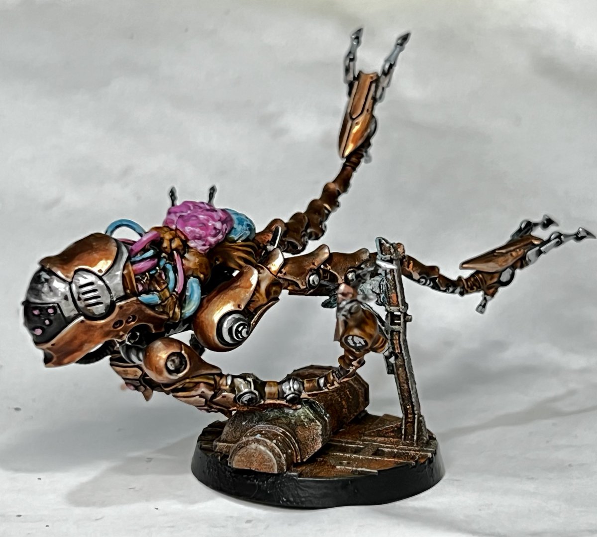 brknpaintbrush's tweet photo. @InquisitorSmug I find terrain to mount them on, I really don’t like dealing with the clear plastic. I use a pin through the landing pad thing into the foot to secure them to the terrain and weigh down the base with washers if needed. https://t.co/x0JksqN59m