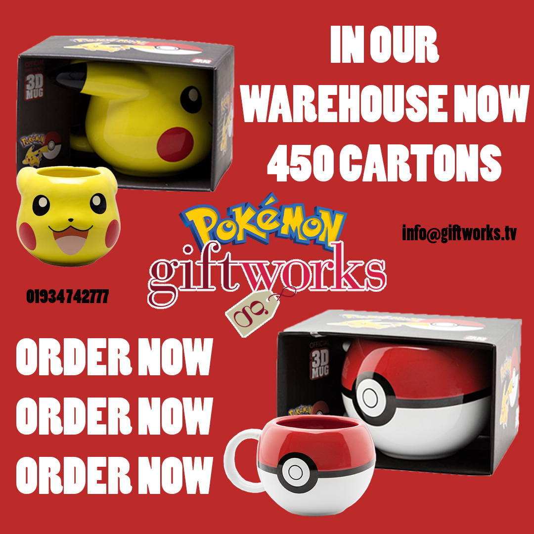 3D Pokémon Mugs☕️ - ORDER NOW‼️

For more information:
📞 01934 742777
✉️ info@giftworks.tv
Or contact your sales rep directly

#wholesale #foryou #ordernow #prizes #trade #redemption #pokemon #giftworks #instock #pokeball #pikachu