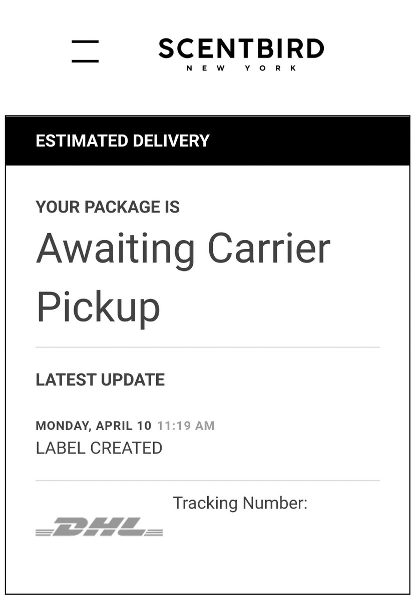 stylishonadime's tweet photo. @Scentbird insists on using abysmal @DHLexpress to deliver my cologne subscriptions. Every month, my package waits over a week to get to USPS! Why not just ship through USPS in the first place? Pausing my subscription until shipping times are addressed. #ThereAreOtherOptionsNow https://t.co/26UfboN46l