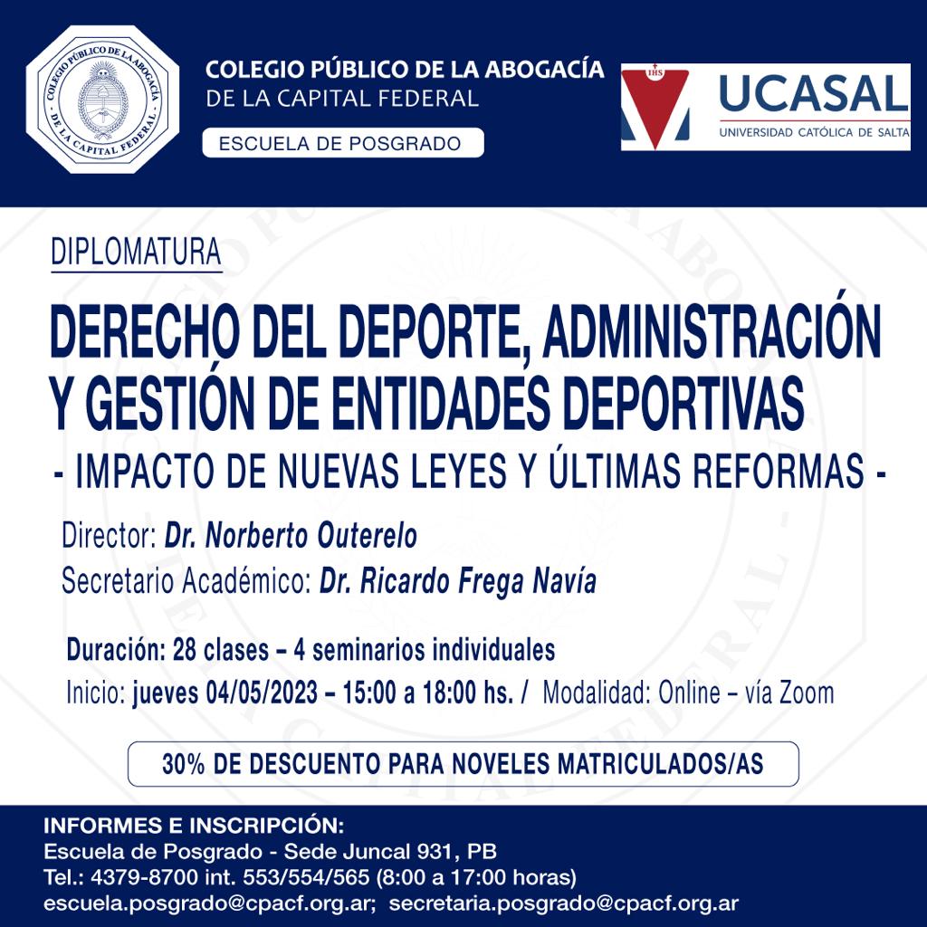 DECIMO NOVENA EDICIÓN. ESCUELA DE POSGRADO DEL COLEGIO PÚBLICO DE ABOGADOS DE CAPITAL FEDERAL.