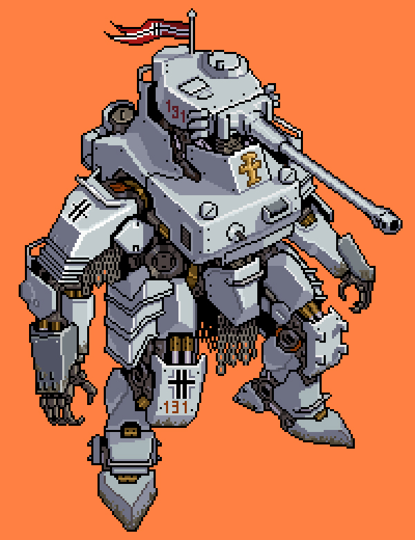 TANKBITS!  Some pixel art experiments. It was a lot of fun simplifying my designs so that they would read as tiny sprites.  Would you play a TANKHEAD turn based strategy game set in this style?  
#pixelart #pixelartwork #tankhead #tankheadmecha #advancewars #metalslug #16bit