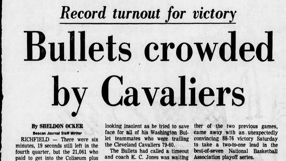 MrCleveland_216's tweet photo. April 17, 1976: Largest Playoff Crowd🏀
Death, taxes & CLE fans showing up for team.
#LetEmKnow 88-76 W over Bullets, go up 2-1 in epic 'Miracle' series
21,061 pack Richfield Coliseum largest crowd (at-time) to ever witness #NBAPlayoffs gm
#BestLocationInNation
#BestFansInCountry https://t.co/5IIg0CqG3r