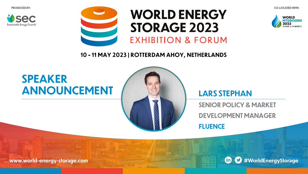 We are pleased to announce Lars Stephan, Senior Policy and Market Development Manager <a href="/fluenceenergy/">Fluence</a> will be at #WorldEnergyStorage Session Chair at Session 1 on 10 May.         

✅Free Ticket:  bit.ly/3YaMbQp 
📙Programme:  bit.ly/3Iz1pch
