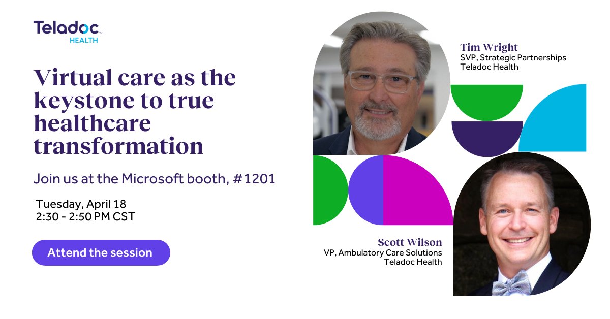 TeladocHealth's tweet photo. Staffing challenges and clinician burnout are just a few of the challenges facing health systems today. Our partnership with @MSCloud is addressing those challenges. Stop by Microsoft's booth at #HIMSS23 to learn more. https://t.co/8ECjUlv8V4