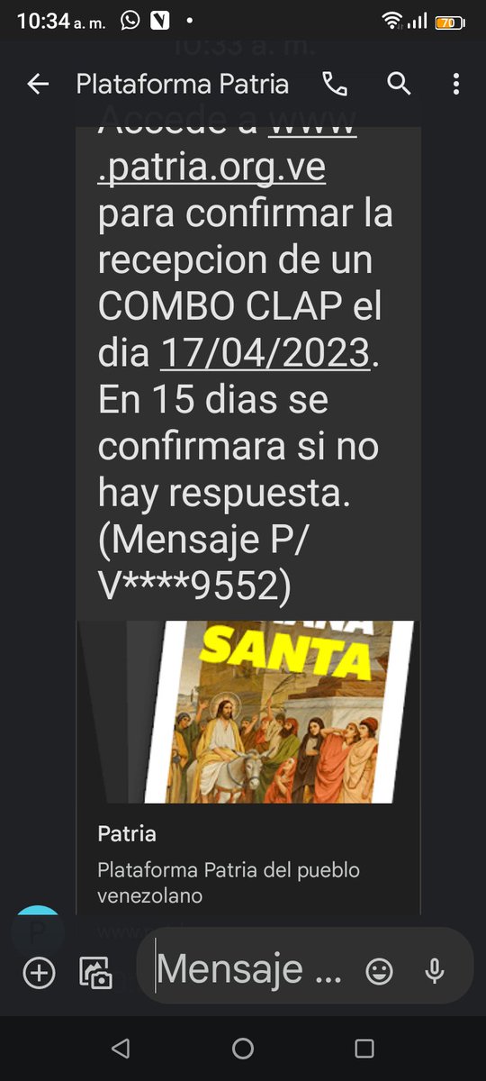 wiljsal's tweet photo. @NicolasMaduro Me sale en el teléfono que recibo el bono de semana santa reviso y nada que injusticia vale solo me pagan el bono de guerra por estar activo en la policía son unos insconcientes https://t.co/vau57fOMIj