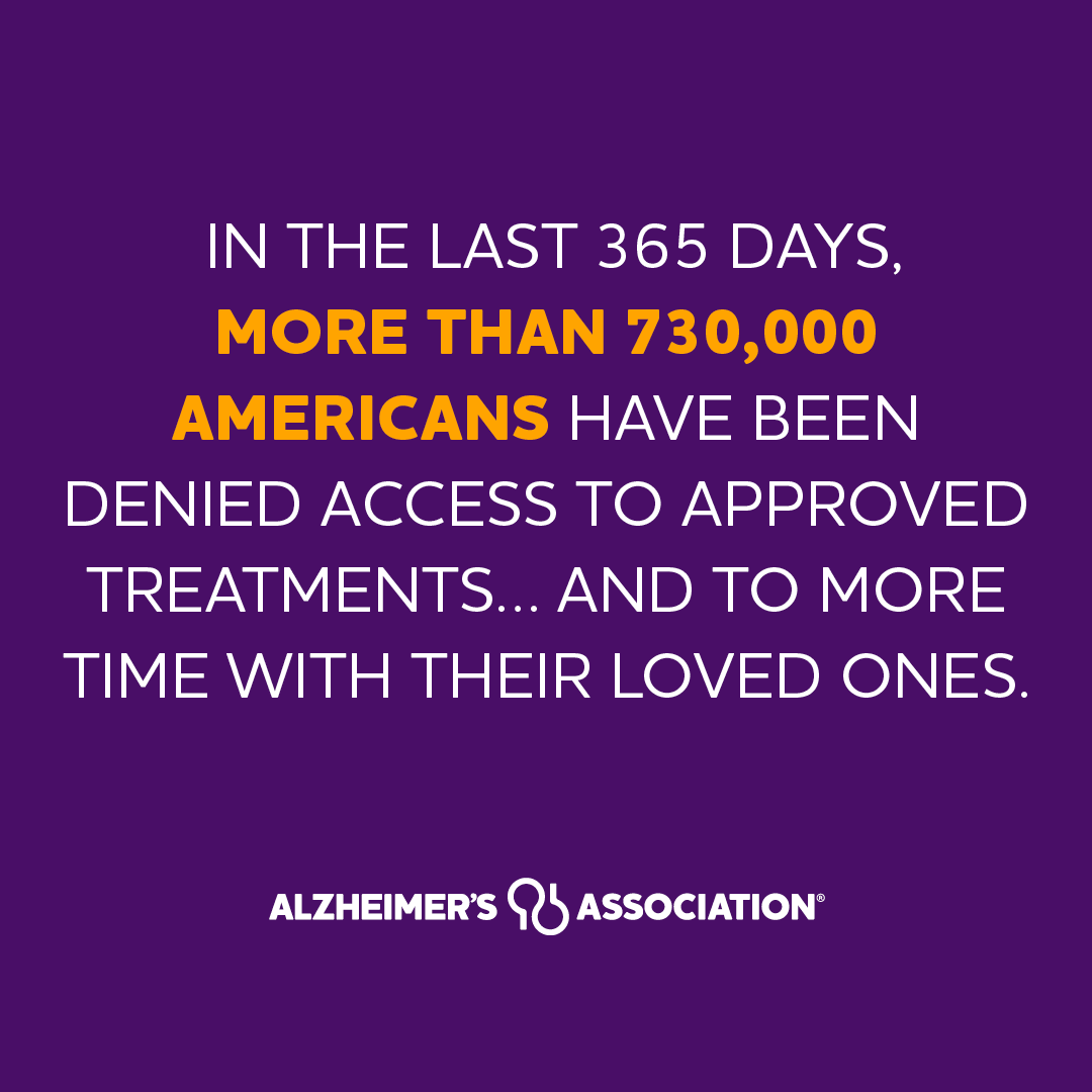 AlzAdvocacyFL's tweet photo. We need #AccessNow! 365 days ago, people living with early Alzheimer’s became the ONLY Americans to be denied access to FDA-approved treatments. Here are 5 important things to know about this decision &amp; why @CMSGov must IMMEDIATELY reverse it: https://t.co/rzZ3QQsQKT. #MoreTime https://t.co/IK69wsOH38