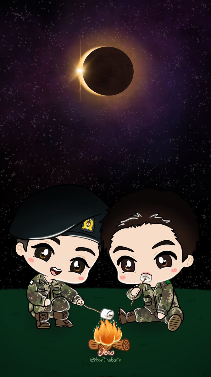 MoonJinsEarth's tweet photo. The 🌞 &amp; 🌝 together 🥺 #Jin #Seokjin #bts #방탄소년단 #진 #WWH #Jhope_military #Hobi #Hoseok #JHope #정호석 #eclipse ⏳-422 https://t.co/azUHuvZZ1R