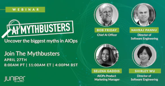 Juniper_UKIChan's tweet photo. Join this live webinar with Juniper AI experts Shirley Wu, Navraj Pannu, and Bob Friday as they discuss the myths and realities of AI and AIOps
 https://t.co/NGcWzJLWCq https://t.co/JaWbnQi5Sh
