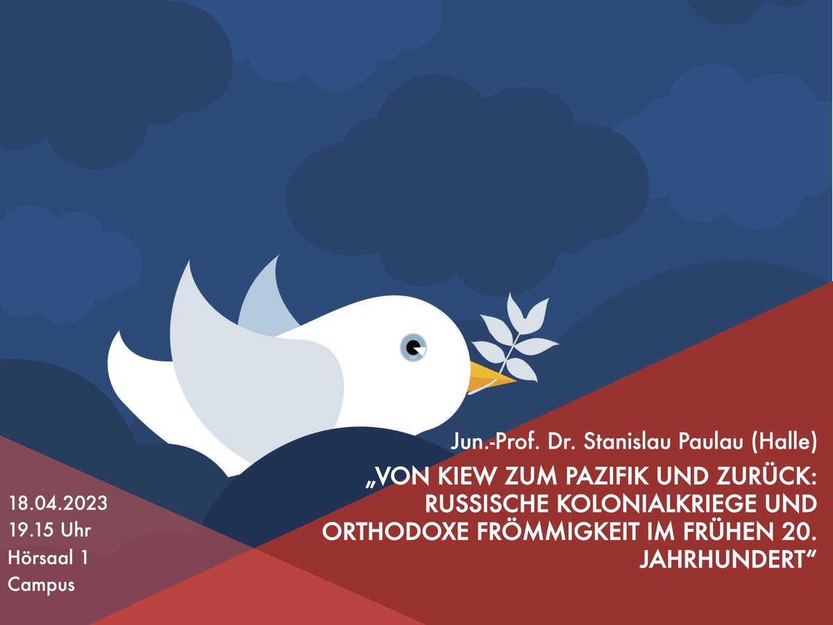 Morgen mit einem Vortrag an der <a href="/UniLeipzig/">UNIVERSITÄT LEIPZIG</a> mit einem historischen und dennoch leider wieder aktuellen Thema:
„Von Kiew zum Pazifik und zurück: Russische Kolonialkriege und Orthodoxe Frömmigkeit im frühen 20. Jahrhundert“