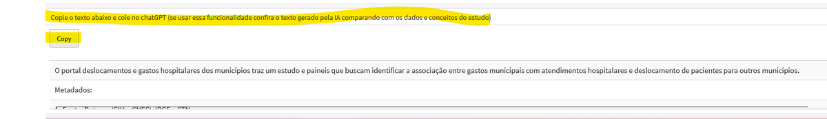 barbalhofernand's tweet photo. Alerta de painel atualizado🚨
No painel Deslocamentos e gastos hospitalares é possível sintetizar informações por município.
E o que é melhor: vc pode gerar um prompt de #ChatGPT a partir da seleção. 
Isso pode ser útil para jornalismo local.
#rstats #ddj
1/n https://t.co/3XwK66MRTk