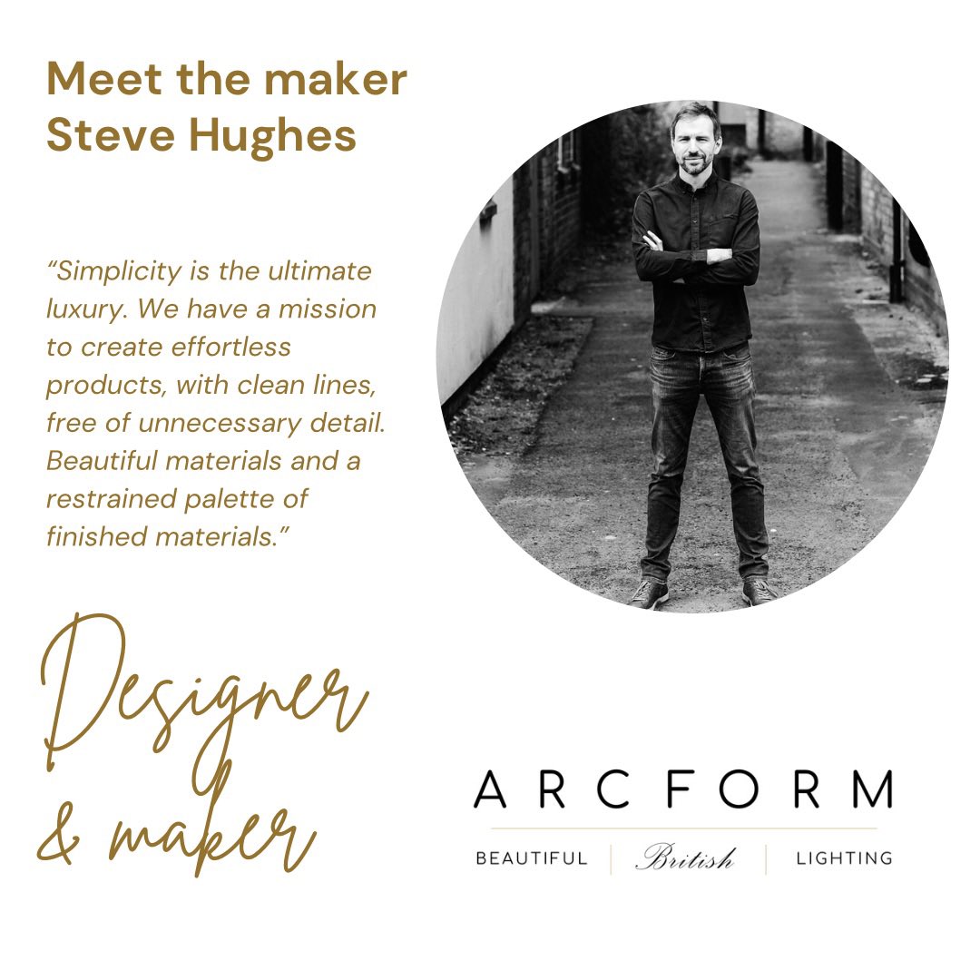 Meet the maker, Steve Hughes, ARCFORM’s designer and maker.

#lighting #interiors #interiordesign #modernlighting