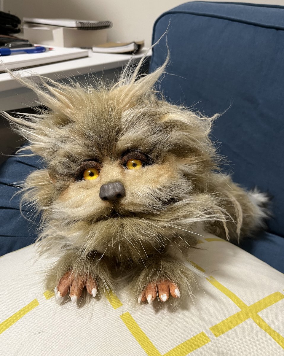art_rye's tweet photo. Still recovering from an excellent @Swancon but here's some photos of my fizzgig puppet!

I made my first fizzgig over 10 years ago and figured I could do a better job these days. His eyes blink and his feet can be puppeted for tantrums!

#fizzgig #thedarkcrystal #muppet #puppet https://t.co/Ro58o77ZU1