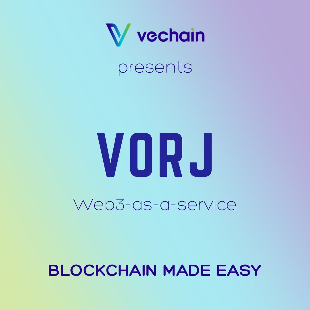 It's finally here - VORJ, vechain's #Web3-as-a-Service platform is LIVE!

Deploy Web3 assets with just a few clicks, and never worry about transaction fees again. Building on #blockchain has never been so easy!

Learn more by reading our Medium post, or head straight to