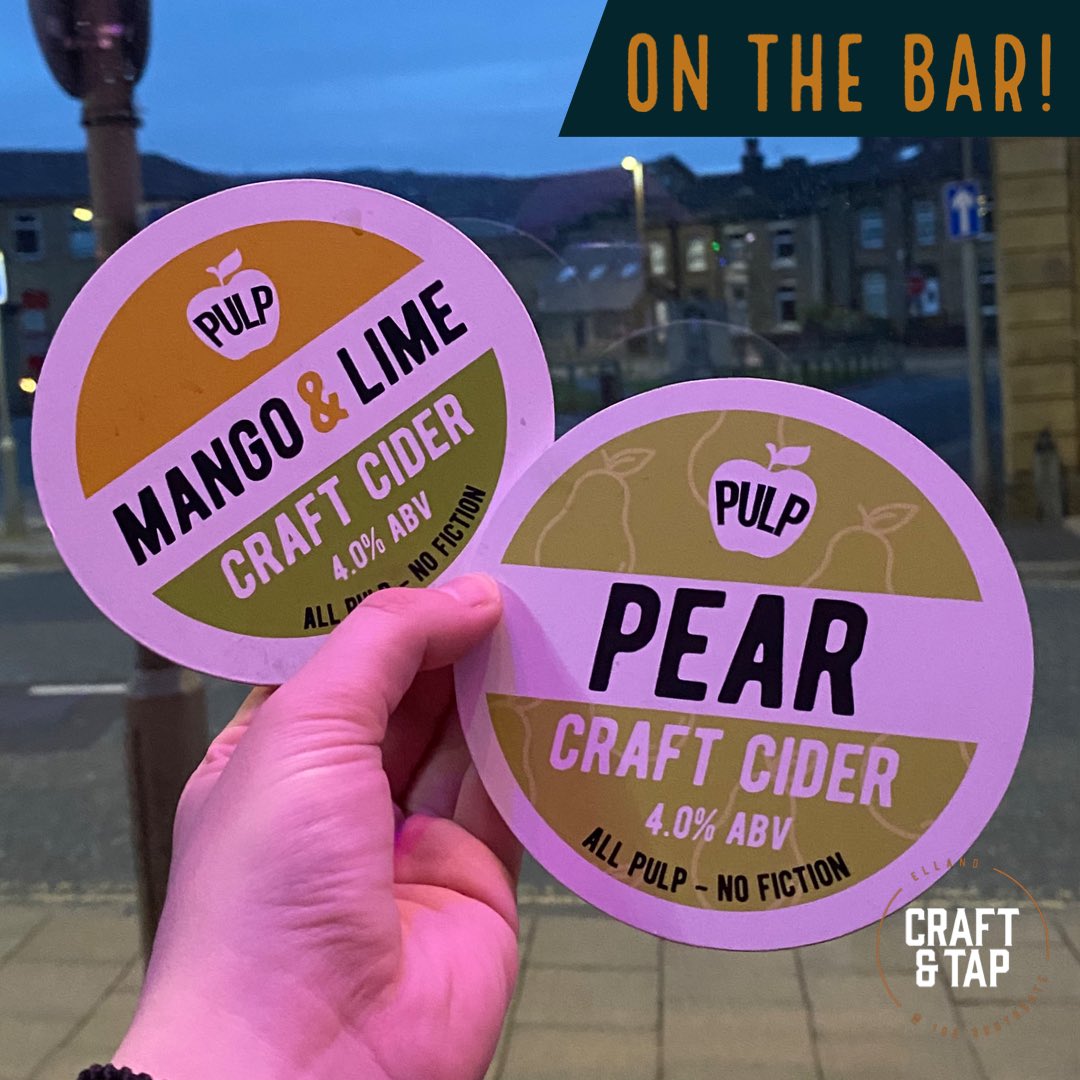 Calling all cider fans! We’ve got some delicious flavours from <a href="/PulpCiderCo/">PULP Cider</a> on the bar now! Don’t miss out 😍

#ellandcraftandtap #elland #micropub #realale #realalepub #pub #beer #cider #pulpcider
