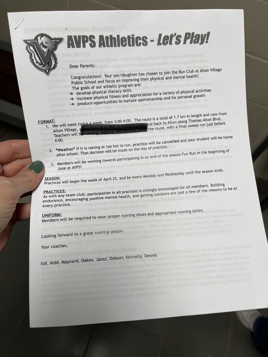 Run Club forms went home today after our information meeting! Please return forms by FRIDAY. We will start the year out next WEDNESDAY with a walk through of our route. 🏃🏼‍♀️🏃🏾🏃🏾‍♂️ #avpsrunclub2023