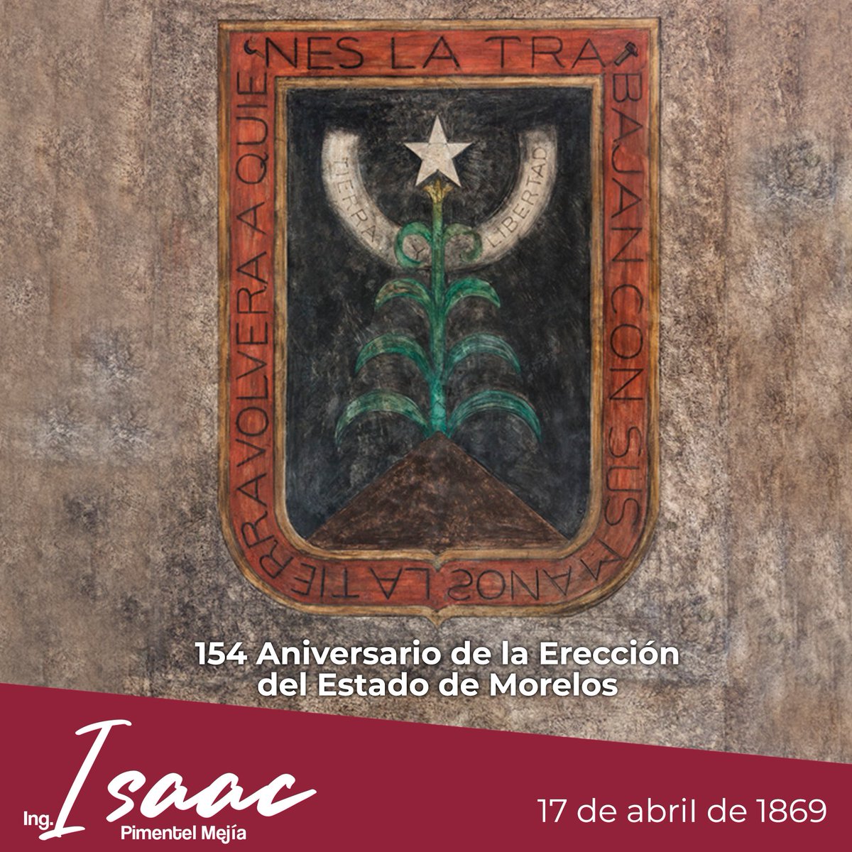 Un día como hoy, 17 de abril de 1869, fue creado nuestro querido estado de Morelos por decreto del Presidente Benito Juárez. La grandeza de Morelos radica en el corazón de su gente, somos un estado fuerte, libre y solidario.