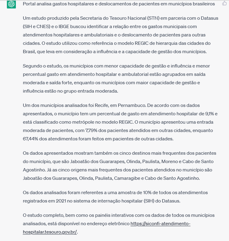 barbalhofernand's tweet photo. Alerta de painel atualizado🚨
No painel Deslocamentos e gastos hospitalares é possível sintetizar informações por município.
E o que é melhor: vc pode gerar um prompt de #ChatGPT a partir da seleção. 
Isso pode ser útil para jornalismo local.
#rstats #ddj
1/n https://t.co/3XwK66MRTk