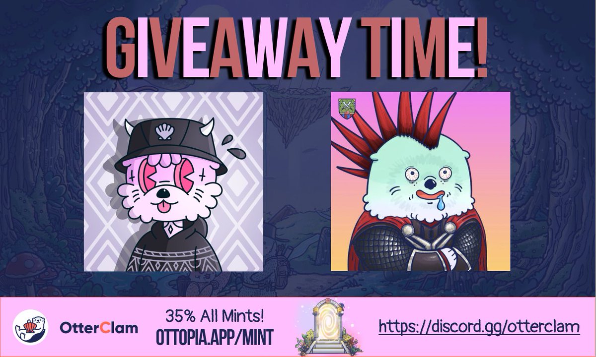 OtterClam | MINTING OUT! ✨ (@otterclam) on Twitter photo ✨Walking Ice Cream x OtterClam Collab Giveaway✨
🎁1x Ice Folks NFT
🎁1 x Otto NFT
How to enter
✅- Follow <a href="/walkingicecr3am/">Walking Ice Cream</a> & <a href="/OtterClam/">OtterClam | MINTING OUT! ✨</a>
✅ - Like & RT ❤️
✅ - Tag some frens
⏳48 hrs
#NFT #NFTs #NFTCommunity #NFTGiveaway #NFTGiveaways ✨Walking Ice Cream x OtterClam Collab Giveaway✨
🎁1x Ice Folks NFT
🎁1 x Otto NFT
How to enter
✅- Follow <a href="/walkingicecr3am/">Walking Ice Cream</a> & <a href="/OtterClam/">OtterClam | MINTING OUT! ✨</a>
✅ - Like & RT ❤️
✅ - Tag some frens
⏳48 hrs
#NFT #NFTs #NFTCommunity #NFTGiveaway #NFTGiveaways