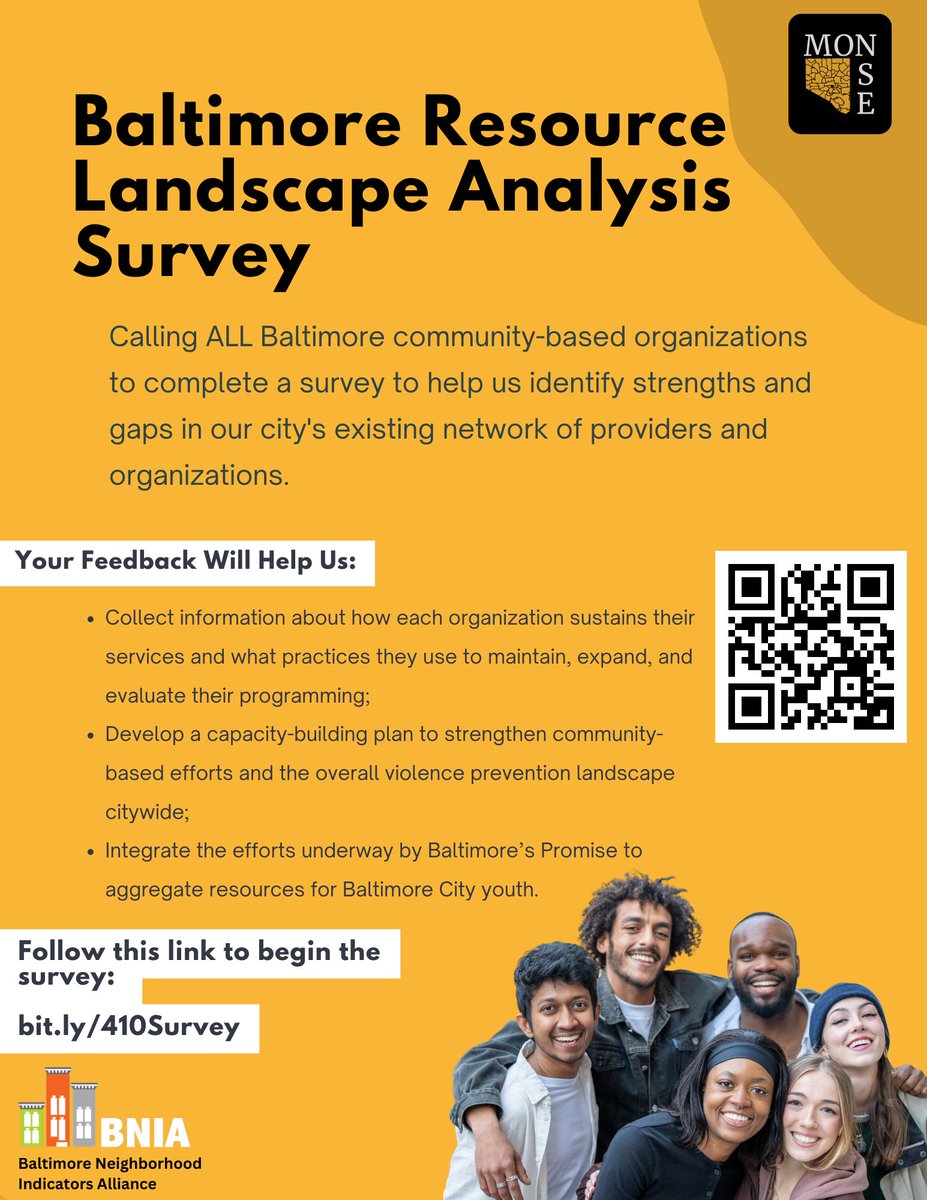 To ALL Baltimore based groups and organizations; If your programs provide direct support and resources to Baltimore city residents, we want to hear from you in the Baltimore Resource Landscape Survey! We will be receiving feedback until May 5th. Link: forms.office.com/r/C4gVq9QYRT