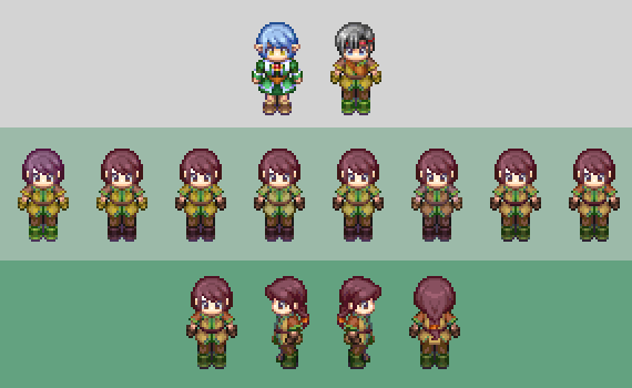 thepumpkinsnake's tweet photo. Since I'm doing well on my Inn Need to do list, I worked a bit on away in the woods this weekend: specifically, I finalized the (first) design for its leading lady! here's a breakdown of the sprites I used for her, and all the little variants I made before settling on her sprite. https://t.co/sfeyoInag4