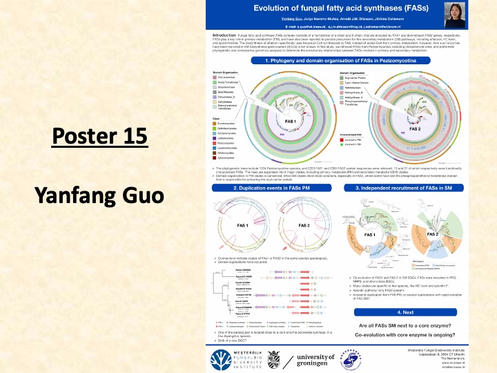 _Westerdijk_'s tweet photo. @Yanfang_WI of the @JCollemare research group, won the second €275 best poster prize sponsored by @antibioticsmdpi , with her poster Evolution of fungal fatty acid synthases (FASs). Well done, Yanfang! #fungalevolution https://t.co/7IkDCJJYsp