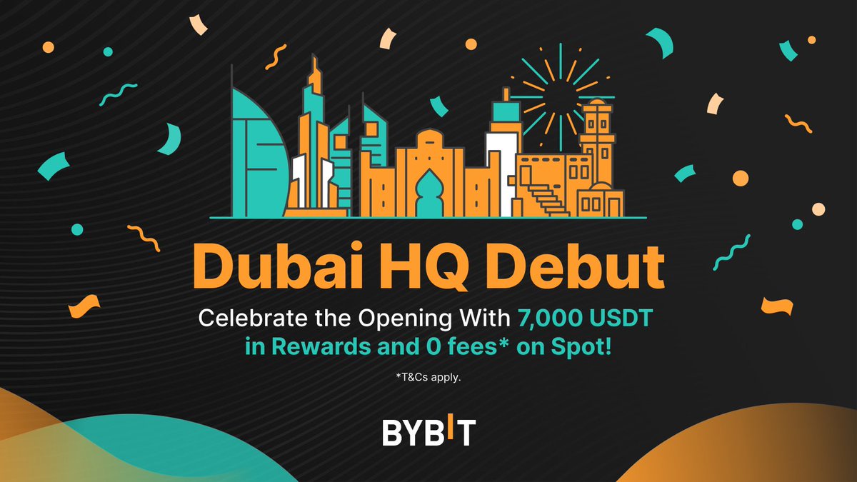 Bybit_Official's tweet image. Celebrate with us at the official grand opening of #Bybit Dubai HQ! 

Come join in on the celebration with our Social Giveaway! Stand a chance to grab your share of the 2,000 $USDT prize pool: i.bybit.com/1abX9fum

#TheCryptoArk #NextLevelExploration