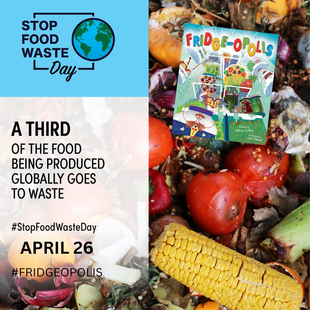 CoffeyCreative's tweet photo. April 26 is @_StopFoodWaste_ Day! Encourage kids to  become #foodwastewarriors with #FRIDGEOPOLIS, a playful #picturebook introduction to #composting, #recycling &amp; #foodwaste!  💚🌎📚♻️

@littlebeebooks @JoshCleland #fightfoodwaste #earthdayeveryday #savethefood #food #foodbooks https://t.co/Yu4ATTXa5O
