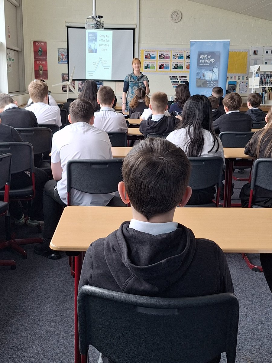KpssL's tweet photo. We had a wonderful session with author Victoria Williamson @strangelymagic at King's Park school library @KpssL talking about her new book  War Of Wind. The audience had the chance to learn some sign language and how to convert coded messages. Very much enjoyed by all @KPSS https://t.co/F0SzS23KYB