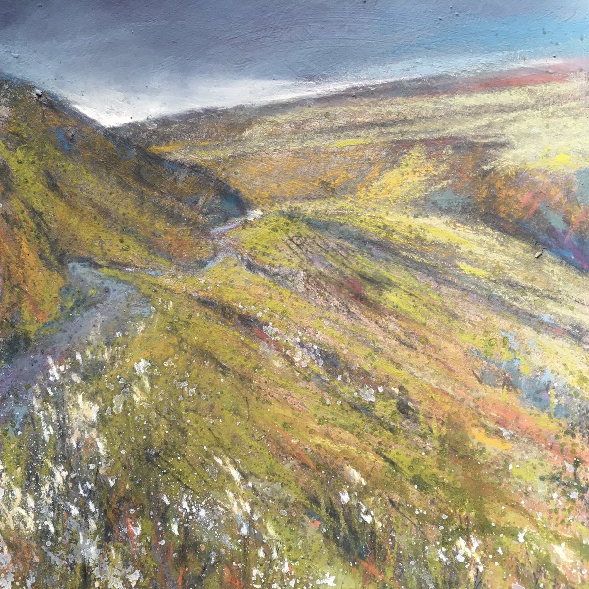 Some of my art is drawn from visits to the #BreconBeacons. I’m often stuck for titles but look forward to revisiting the landscape of #BannauBrycheiniog.

In the meantime, here’s an old picture of Gospel Pass in the Black Mountains. Translation 🏴󠁧󠁢󠁷󠁬󠁳󠁿 welcome!