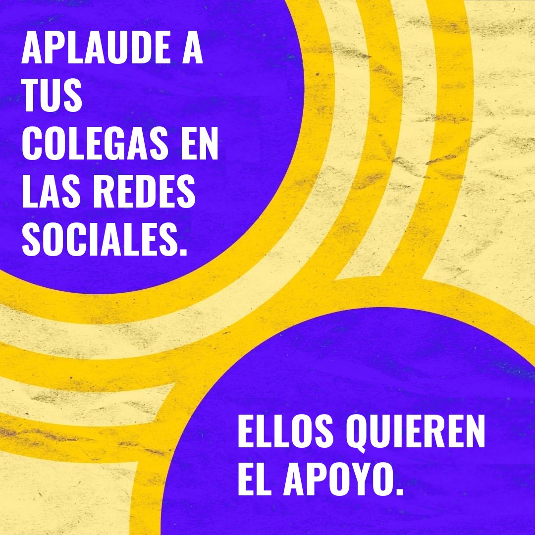 Tú sabes lo difícil que es crear contenido. Asegúrate de felicitar a tus colegas mencionándolos en tu página o dejando comentarios de apoyo. Es una gran manera de construir comunidad. Y, a veces, solo necesitamos ser alentados. #ThisIsOurShot #VacunateYa