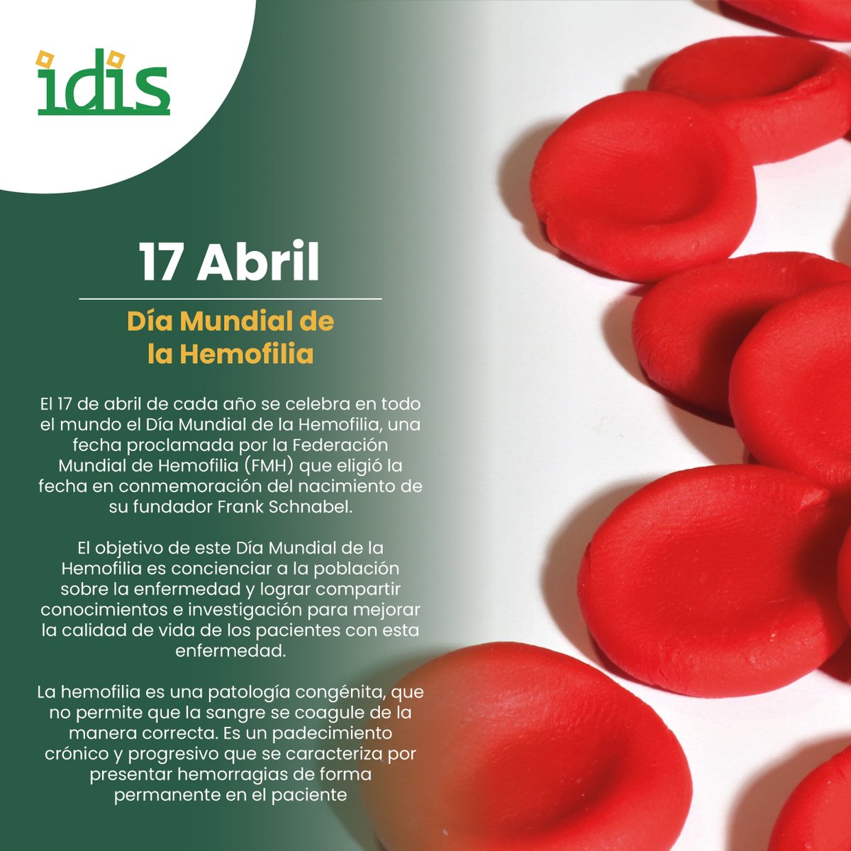 FundacionIDIS's tweet photo. Día Mundial de la Hemofilia.

#hemofilia #díamundialdelahemofilia #efemérides #IDIS #fundacionidis https://t.co/tzIutYzxYf
