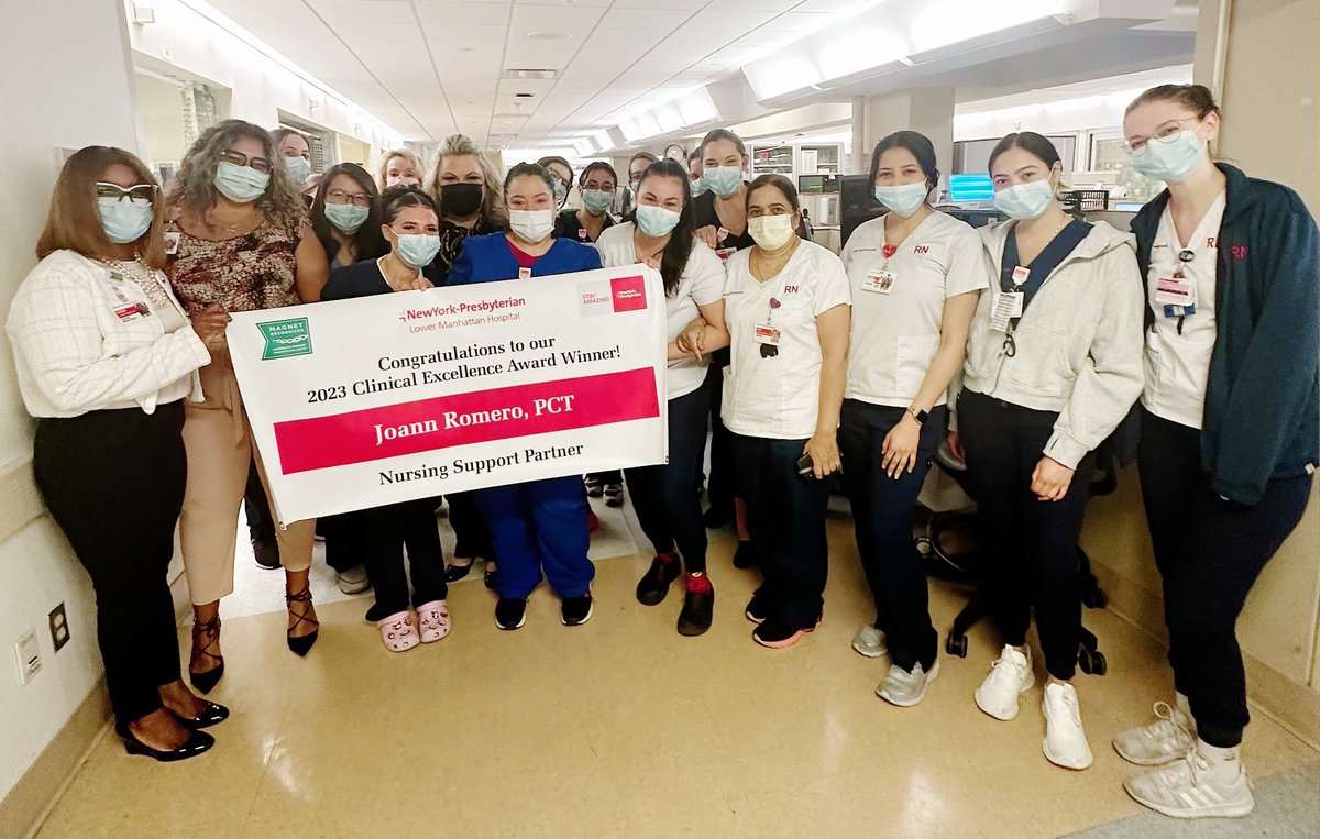 JoanHalpern's tweet photo. Starting our week with our 5th @nyphospital Lower Manhattan clinical Excellence Award Surprise Reveal for Joanna Romero, PCT Emergency Dept., Nursing Support Partner 💫 Congratulations Joanna! 🙌🏻 #clinicalexcellence #teamwork #supportpartner #stayamazing @WillieMManzano https://t.co/La5f51oKLi