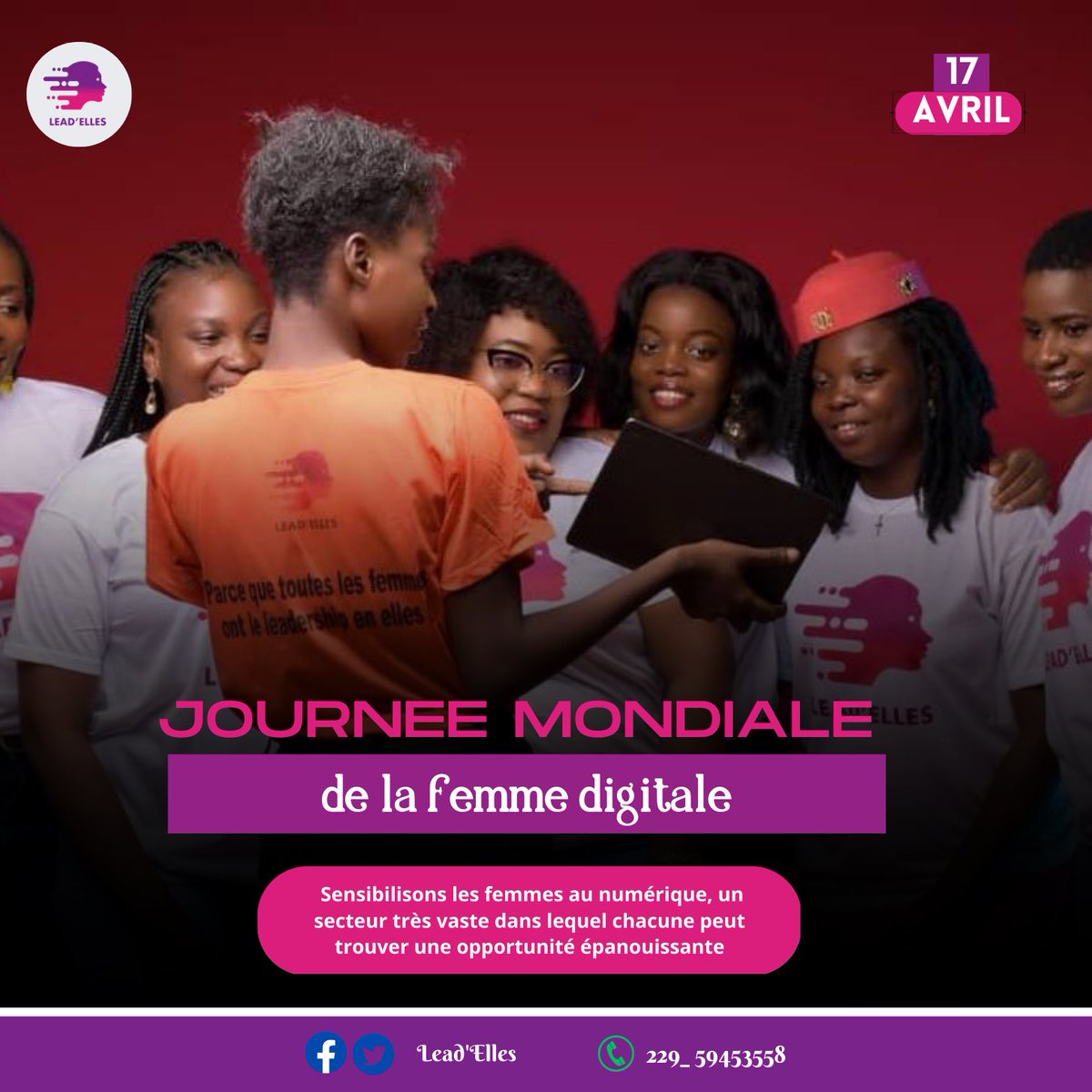LeadElles's tweet photo. 𝐉𝐨𝐮𝐫𝐧𝐞́𝐞 𝐌𝐨𝐧𝐝𝐢𝐚𝐥𝐞 de la 𝐅𝐞𝐦𝐦𝐞 𝐃𝐢𝐠𝐢𝐭𝐚𝐥𝐞 
Il est plus que jamais opportun d'agir et de mobiliser les femmes à croître et être des leaders qui changent le monde grâce au digital. 

Belle journée à toutes.

#LeadElles
#Womentech https://t.co/KZUHzP1Lyz
