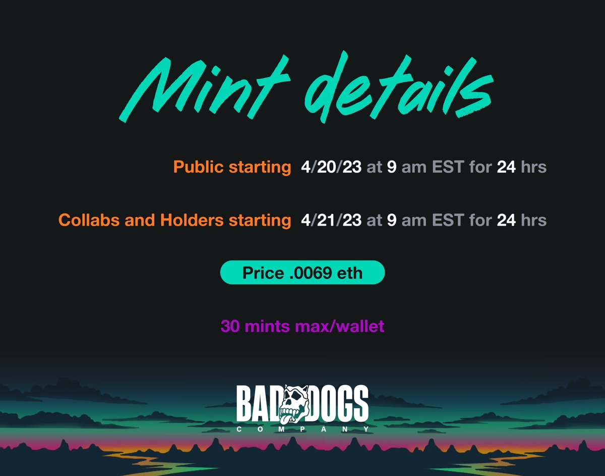 MetsukoNFT's tweet photo. Experience the magic of Elements by @BadDogsCompany - open edition Burn-2-Claim raffle system! Simply hold your token to be eligible for all raffles or use Air tokens to burn & enter more exclusive raffles. Check my pinned tweet!
#Giveaway #ElementsByBadDogs #NFT #NFTGiveaway https://t.co/AsdjqcMA6R