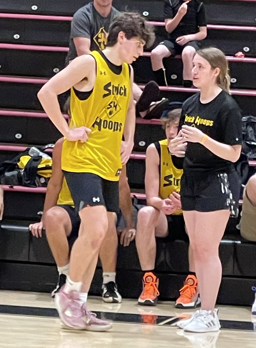 Love that my girl is confident enough to coach high school boys AAU. Love that Justin and his teammates have so much respect for her as their coach.  🖤💛
#strickhoopsfam 
#buildingconfidence