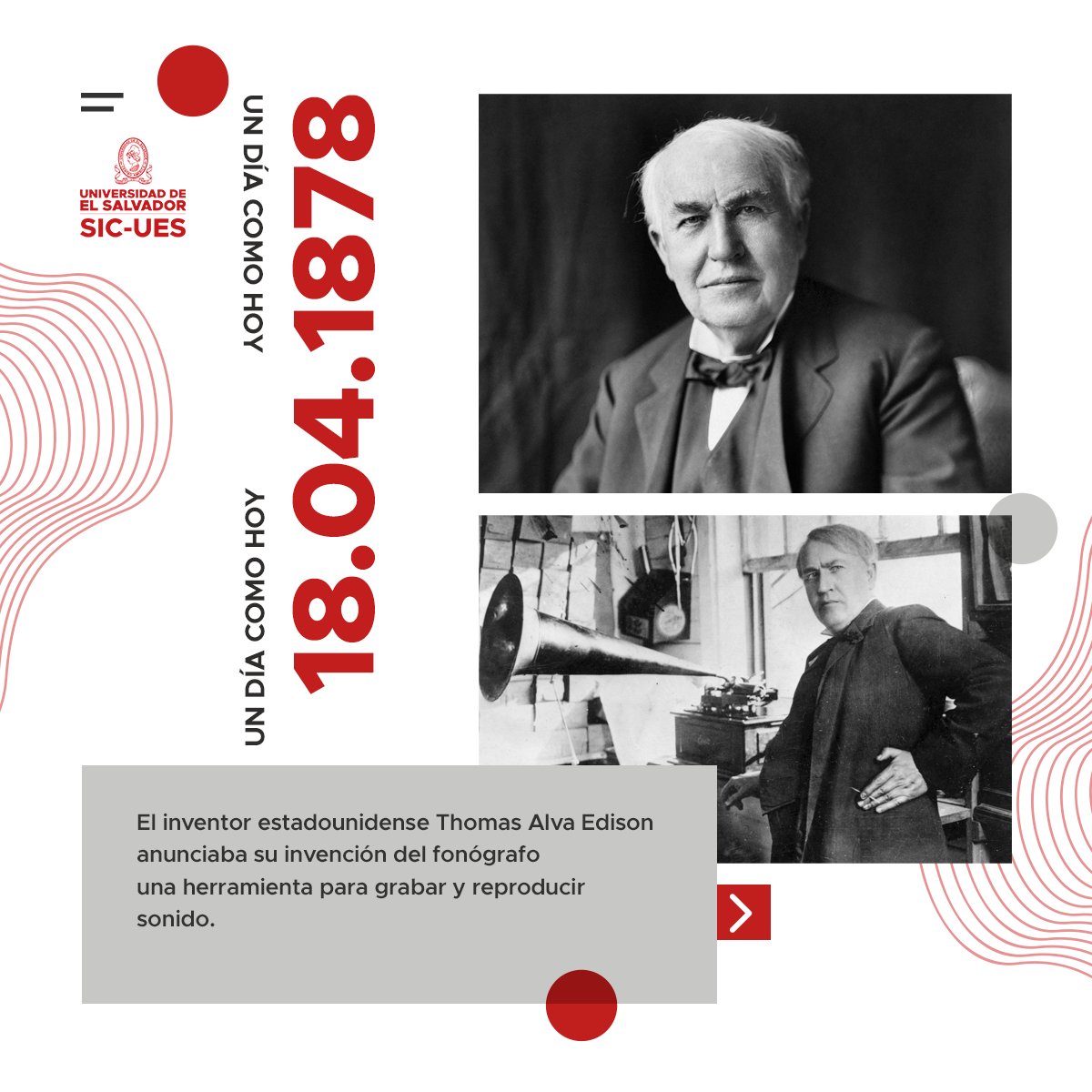 #UnDíaComoHoy
El fonógrafo, o gramófono, fue el dispositivo más común para reproducir sonido grabado desde la década de 1870 hasta la década de 1980. Fue el que, hasta 1876, se creyó el primer aparato capaz de grabar sonido, aunque sí fue el primero que pudo reproducirlo después.