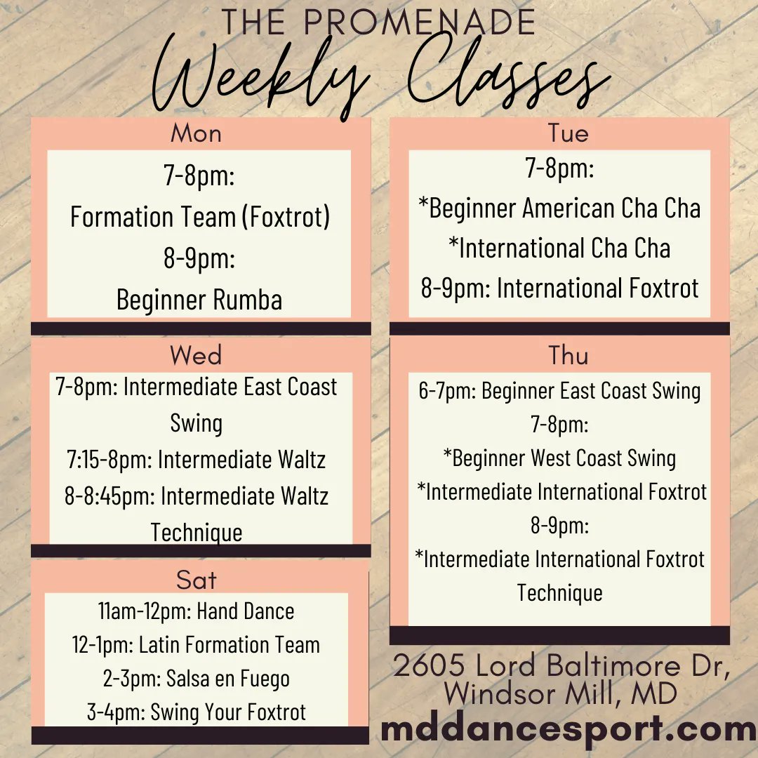 MDYogaDoc's tweet photo. How are you movin' and groovin' this week? Stop by our #weeklyclasses to learn!

You can visit #thePromenade #DanceStudio at 
https://t.co/oLO6Ub4XO2!

#dancestudios #marylanddance #ballroom #danceevents #ballroomdance #socialdance  #danceclasses #danceclass #latindance #swing https://t.co/909MrH1ofb