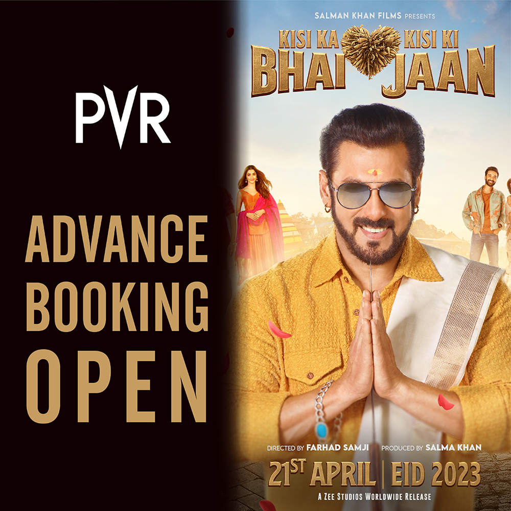 _PVRCinemas's tweet photo. Spend this #EID with #Bhaijaan! Advance bookings open now!
Book tickets: https://t.co/WyiWtS04Me

#KisiKaBhaiKisiKiJaan coming to #PVR on 21st April’23.
.
.
.
#AdvanceBooking #SalmanKhan #PoojaHegde #ShehnaazKaurGill #JassieGill #RaghavJuyal #SalmanKhanFilms https://t.co/LiSQcb5Zr5